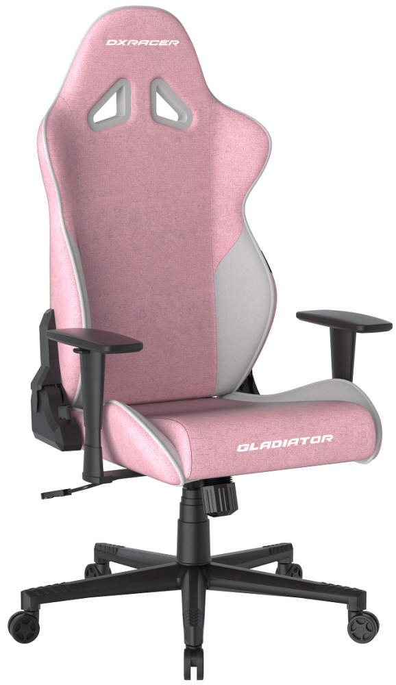 fotel gamingowy DXRacer GLADIATOR różowo-biały, materiał