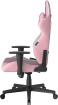 Fotel gamingowy DXRacer GLADIATOR różowo-biały, materiałowy – do długiego siedzenia 8–12 h