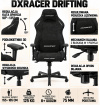 Fotel gamingowy DXRacer DRIFTING, czarny, materiałowy – do długiego siedzenia 8–12 h