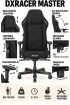 Fotel gamingowy DXRacer MASTER, ciemnoszary, tkaninowy – do długiego siedzenia 8–12 h