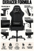 Fotel gamingowy DXRacer FORMULA czarny, tkaninowy – do długiego siedzenia 8–12 h